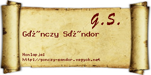 Gönczy Sándor névjegykártya