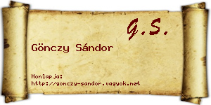 Gönczy Sándor névjegykártya