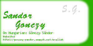 sandor gonczy business card